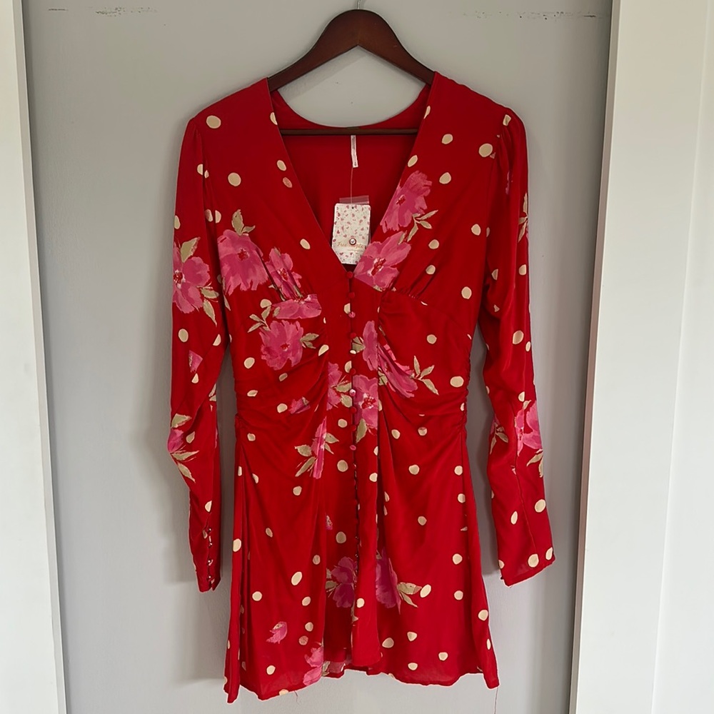 Free People Long Sleeve Mini Dress SMALL